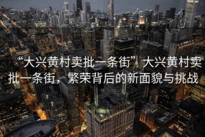 “大興黃村賣(mài)批一條街”大興黃村賣(mài)批一條街，繁榮背后的新面貌與挑戰