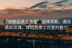 “成都品茶工作室”品味成都，遇見(jiàn)茶的靈魂，體驗品茶工作室的魅力