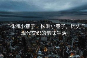 “株洲小巷子”株洲小巷子，歷史與現代交織的韻味生活