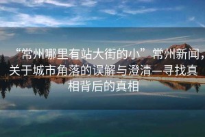 “常州哪里有站大街的小”常州新聞，關(guān)于城市角落的誤解與澄清—尋找真相背后的真相