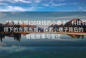 “東莞東城150塊錢(qián)的小巷子”科技引領(lǐng)下的東莞東城，探索小巷子背后的智能故事與變遷