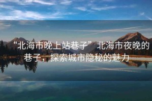“北海市晚上站巷子”北海市夜晚的巷子，探索城市隱秘的魅力