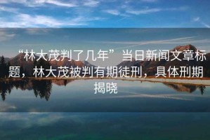 “林大茂判了幾年”當日新聞文章標題，林大茂被判有期徒刑，具體刑期揭曉