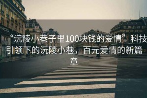 “沅陵小巷子里100塊錢(qián)的愛(ài)情”科技引領(lǐng)下的沅陵小巷，百元愛(ài)情的新篇章