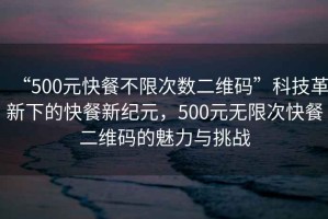 “500元快餐不限次數二維碼”科技革新下的快餐新紀元，500元無(wú)限次快餐二維碼的魅力與挑戰