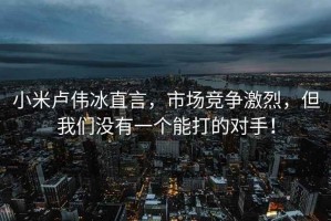 小米盧偉冰直言，市場(chǎng)競爭激烈，但我們沒(méi)有一個(gè)能打的對手！