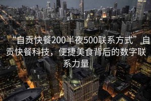 “自貢快餐200半夜500聯(lián)系方式”自貢快餐科技，便捷美食背后的數字聯(lián)系力量