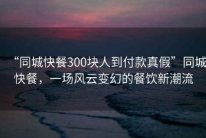 “同城快餐300塊人到付款真假”同城快餐，一場(chǎng)風(fēng)云變幻的餐飲新潮流