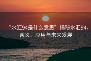 “水匯94是什么意思”揭秘水匯94，含義、應用與未來(lái)發(fā)展