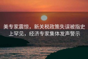 美專(zhuān)家震驚，新關(guān)稅政策失誤被指史上罕見(jiàn)，經(jīng)濟專(zhuān)家集體發(fā)聲警示