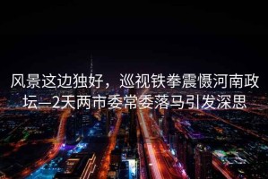 風(fēng)景這邊獨好，巡視鐵拳震懾河南政壇—2天兩市委常委落馬引發(fā)深思