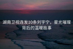 湖南衛視連發(fā)10條劉宇寧，星光璀璨背后的溫暖故事