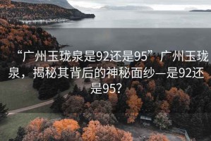 “廣州玉瓏泉是92還是95”廣州玉瓏泉，揭秘其背后的神秘面紗—是92還是95？