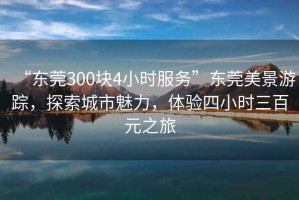 “東莞300塊4小時(shí)服務(wù)”東莞美景游蹤，探索城市魅力，體驗四小時(shí)三百元之旅