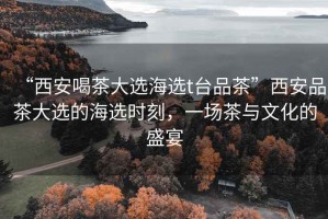“西安喝茶大選海選t臺品茶”西安品茶大選的海選時(shí)刻，一場(chǎng)茶與文化的盛宴