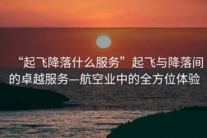 “起飛降落什么服務(wù)”起飛與降落間的卓越服務(wù)—航空業(yè)中的全方位體驗