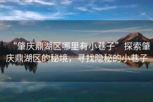 “肇慶鼎湖區哪里有小巷子”探索肇慶鼎湖區的秘境，尋找隱秘的小巷子