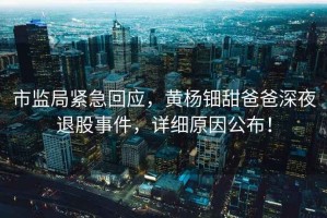 市監局緊急回應，黃楊鈿甜爸爸深夜退股事件，詳細原因公布！