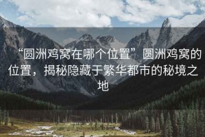 “圓洲雞窩在哪個(gè)位置”圓洲雞窩的位置，揭秘隱藏于繁華都市的秘境之地