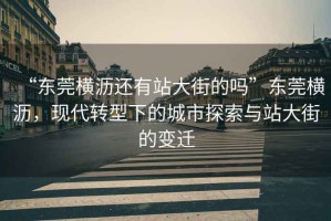 “東莞橫瀝還有站大街的嗎”東莞橫瀝，現代轉型下的城市探索與站大街的變遷