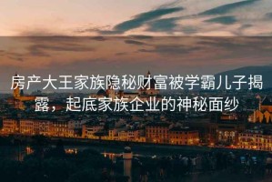 房產(chǎn)大王家族隱秘財富被學(xué)霸?xún)鹤咏衣?，起底家族企業(yè)的神秘面紗