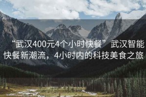 “武漢400元4個(gè)小時(shí)快餐”武漢智能快餐新潮流，4小時(shí)內的科技美食之旅