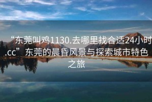 “東莞叫雞1130.去哪里找合適24小時(shí).cc”東莞的晨昏風(fēng)景與探索城市特色之旅