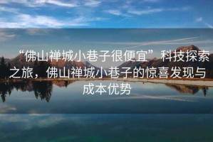 “佛山禪城小巷子很便宜”科技探索之旅，佛山禪城小巷子的驚喜發(fā)現與成本優(yōu)勢