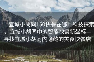 “宜城小胡同150快餐在哪”科技探索，宜城小胡同中的智能快餐新坐標—尋找宜城小胡同內隱藏的美食快餐店