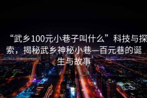 “武鄉100元小巷子叫什么”科技與探索，揭秘武鄉神秘小巷—百元巷的誕生與故事