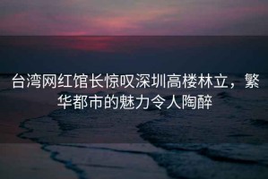 臺灣網(wǎng)紅館長(cháng)驚嘆深圳高樓林立，繁華都市的魅力令人陶醉