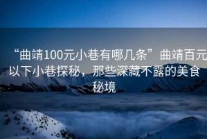 “曲靖100元小巷有哪幾條”曲靖百元以下小巷探秘，那些深藏不露的美食秘境