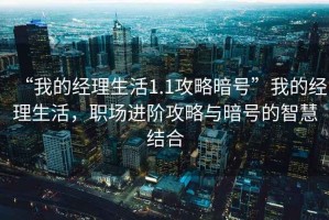 “我的經(jīng)理生活1.1攻略暗號”我的經(jīng)理生活，職場(chǎng)進(jìn)階攻略與暗號的智慧結合