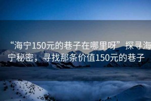 “海寧150元的巷子在哪里呀”探尋海寧秘密，尋找那條價(jià)值150元的巷子
