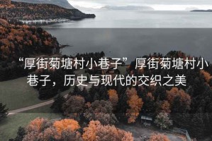 “厚街菊塘村小巷子”厚街菊塘村小巷子，歷史與現代的交織之美