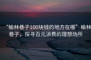“榆林巷子100塊錢(qián)的地方在哪”榆林巷子，探尋百元消費的理想場(chǎng)所