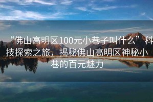 “佛山高明區100元小巷子叫什么”科技探索之旅，揭秘佛山高明區神秘小巷的百元魅力