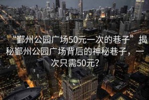 “鄞州公園廣場(chǎng)50元一次的巷子”揭秘鄞州公園廣場(chǎng)背后的神秘巷子，一次只需50元？