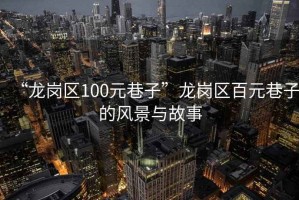 “龍崗區100元巷子”龍崗區百元巷子的風(fēng)景與故事