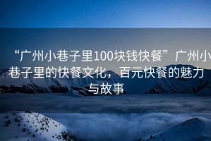 “廣州小巷子里100塊錢(qián)快餐”廣州小巷子里的快餐文化，百元快餐的魅力與故事