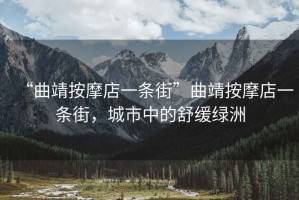 “曲靖按摩店一條街”曲靖按摩店一條街，城市中的舒緩綠洲