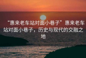 “惠來(lái)老車(chē)站對面小巷子”惠來(lái)老車(chē)站對面小巷子，歷史與現代的交融之地