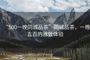 “500一晚同城品茶”同城品茶，一晚五百的雅致體驗