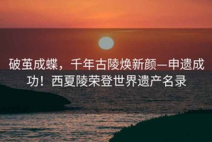 破繭成蝶，千年古陵煥新顏—申遺成功！西夏陵榮登世界遺產(chǎn)名錄
