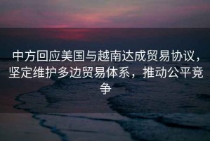 中方回應美國與越南達成貿易協(xié)議，堅定維護多邊貿易體系，推動(dòng)公平競爭