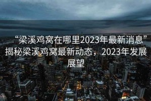 “梁溪雞窩在哪里2023年最新消息”揭秘梁溪雞窩最新動(dòng)態(tài)，2023年發(fā)展展望