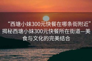 “西塘小妹300元快餐在哪條街附近”揭秘西塘小妹300元快餐所在街道—美食與文化的完美結合