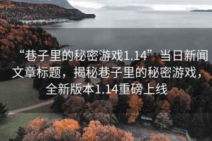 “巷子里的秘密游戲1.14”當日新聞文章標題，揭秘巷子里的秘密游戲，全新版本1.14重磅上線(xiàn)