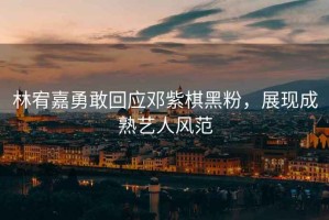 林宥嘉勇敢回應鄧紫棋黑粉，展現成熟藝人風(fēng)范