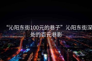 “沁陽(yáng)東街100元的巷子”沁陽(yáng)東街深處的百元巷影